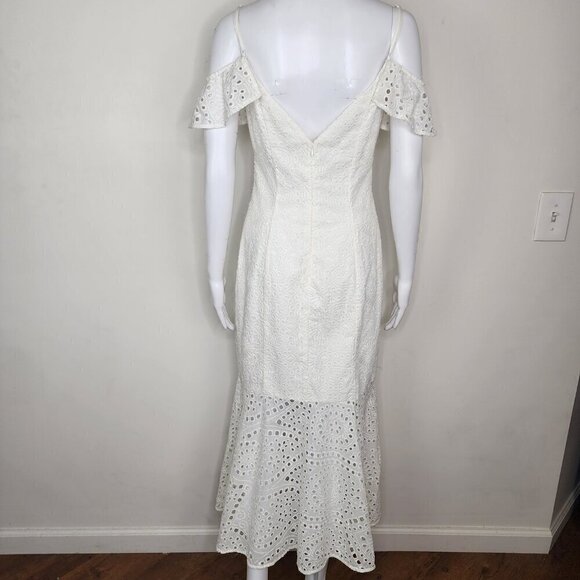 Yumi Kim Off the Shoulder Mermaid Silhouette Eyelet Maxi Dress Small - Picture 3 of 16